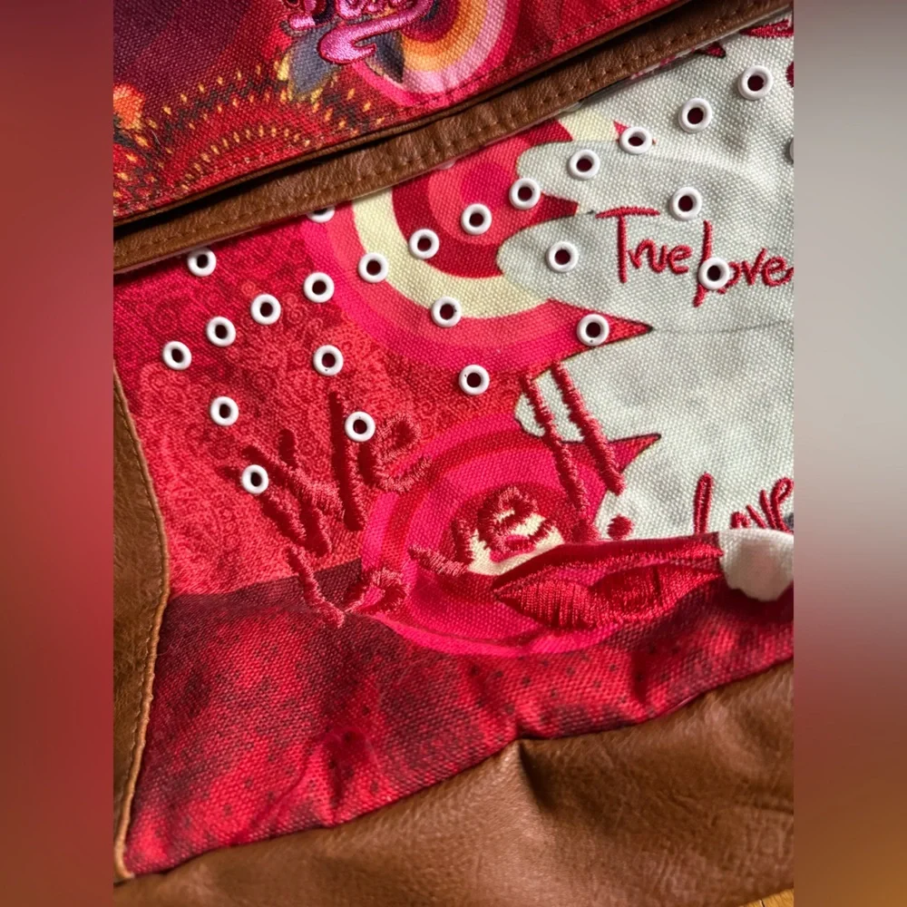 DESIGUAL canvas and leather messenger bag!
